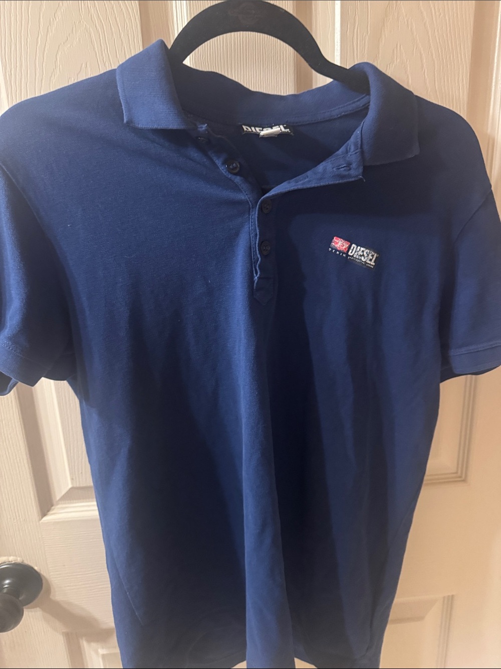 Diesel Men's Dark Blue Polo Shirt with Small Chest Logo